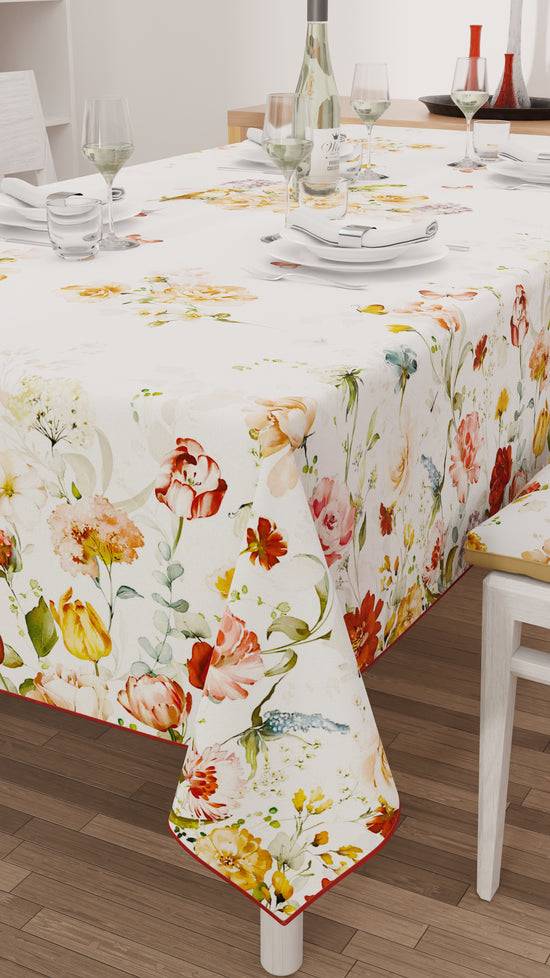 PETTI Tovaglia Da Tavola Antimacchia, Copritavolo Da Cucina, Floreale 06
