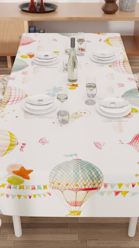 PETTI Tovaglia Da Tavola Antimacchia, Copritavolo Da Cucina, Party Elephants