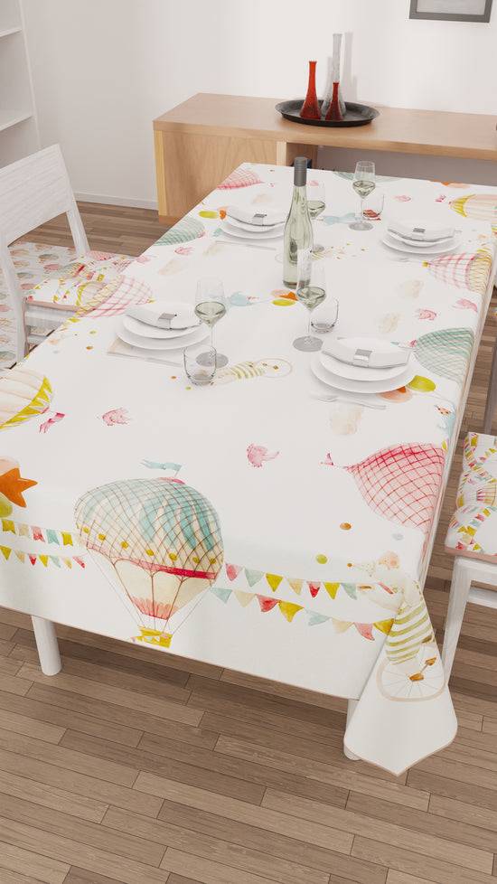 PETTI Tovaglia Da Tavola Antimacchia, Copritavolo Da Cucina, Party Elephants