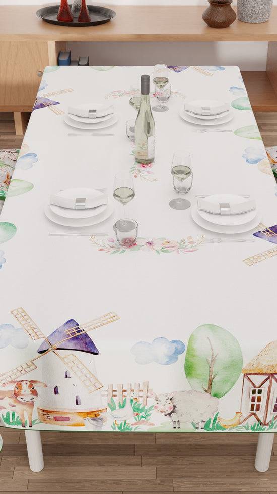 PETTI Tovaglia Da Tavola Antimacchia, Copritavolo Da Cucina, Fattoria