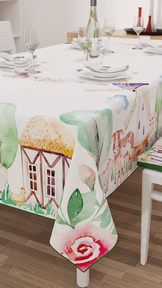 PETTI Tovaglia Da Tavola Antimacchia, Copritavolo Da Cucina, Fattoria