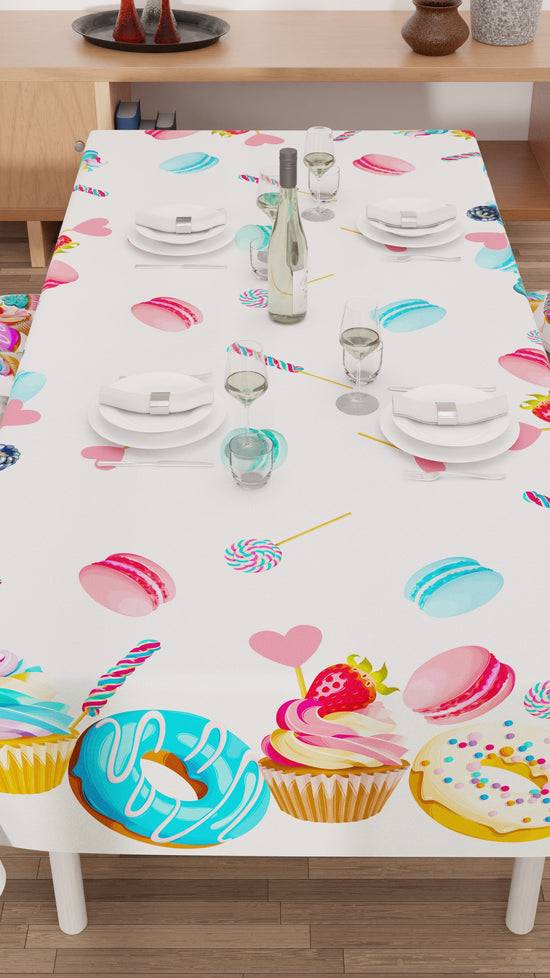 PETTI Tovaglia Da Tavola Antimacchia, Copritavolo Da Cucina, Donuts