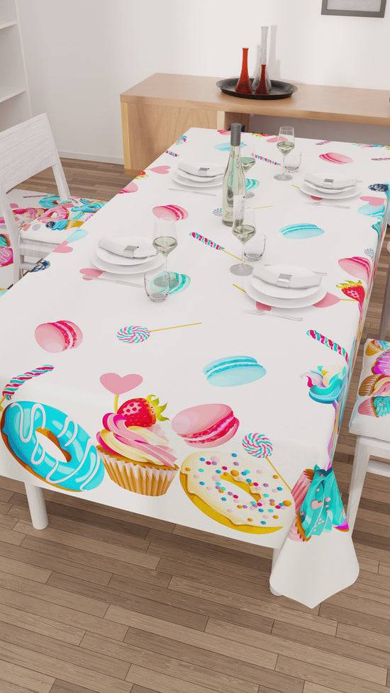 PETTI Tovaglia Da Tavola Antimacchia, Copritavolo Da Cucina, Donuts