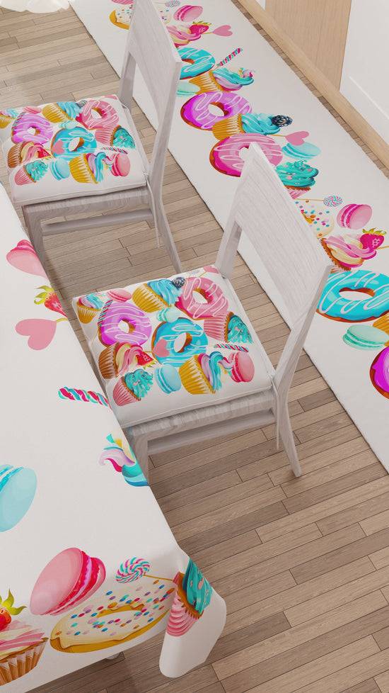 PETTI Tovaglia Da Tavola Antimacchia, Copritavolo Da Cucina, Donuts