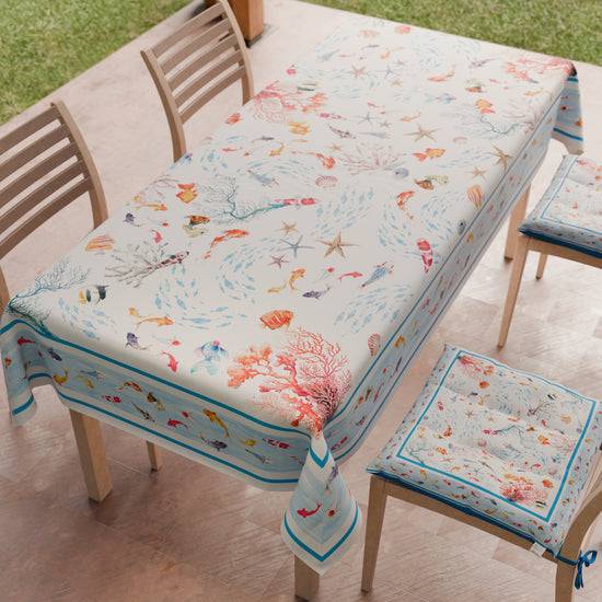 PETTI Tovaglia Da Tavola Antimacchia, Copritavolo Da Cucina, Sealife