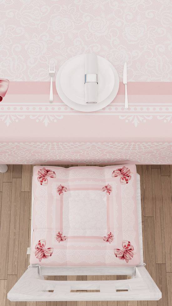 PETTI Tovaglia Da Tavola Antimacchia, Copritavolo Da Cucina, Fiocco Rosa