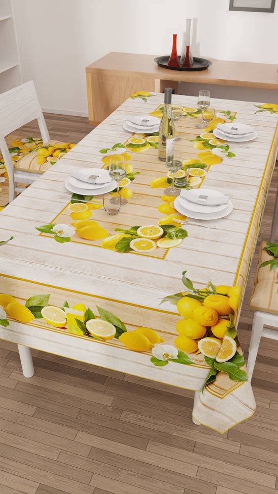 PETTI Tovaglia Da Tavola Antimacchia, Copritavolo Da Cucina, Lemon