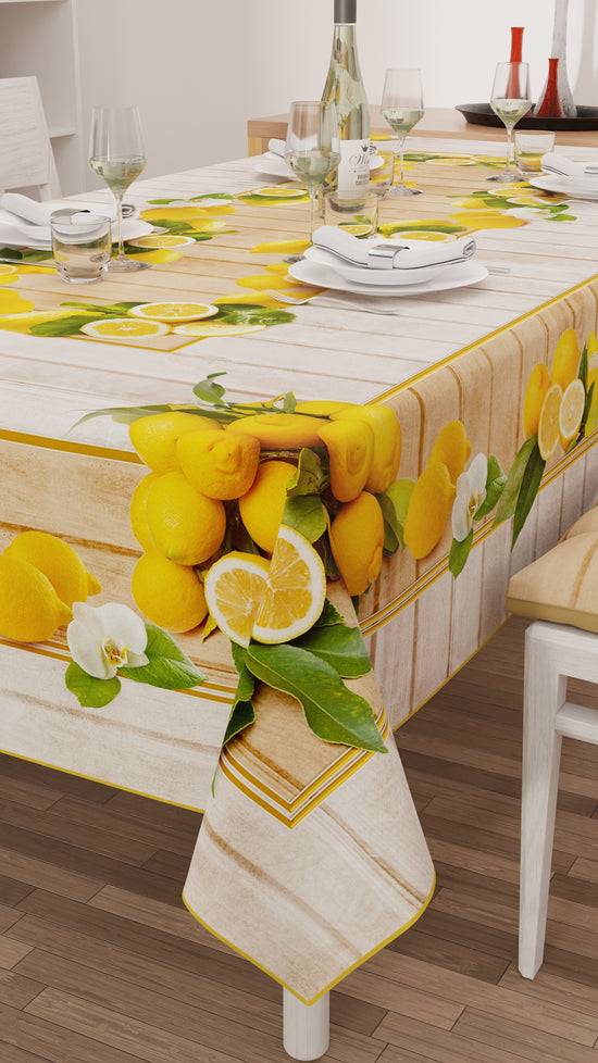 PETTI Tovaglia Da Tavola Antimacchia, Copritavolo Da Cucina, Lemon