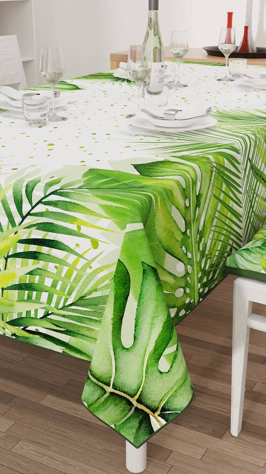 PETTI Tovaglia Da Tavola Antimacchia, Copritavolo Da Cucina, Foglia Tropicale