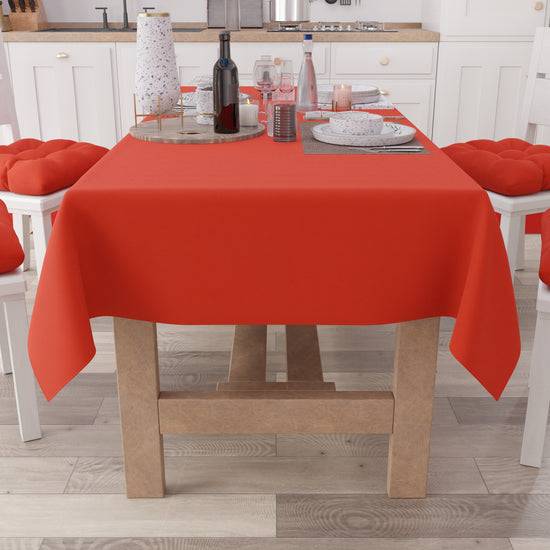 PETTI Tovaglia Da Tavola In Cotone, Tovaglia Tinta Unita Rosso