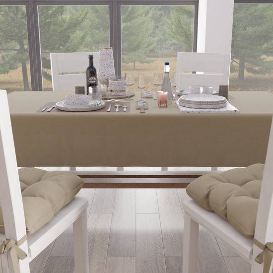 PETTI Tovaglia Da Tavola In Cotone, Tovaglia Tinta Unita Tortora