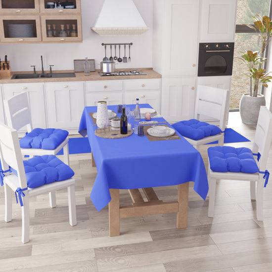 PETTI Tovaglia Da Tavola In Cotone, Tovaglia Tinta Unita Blu Elettrico