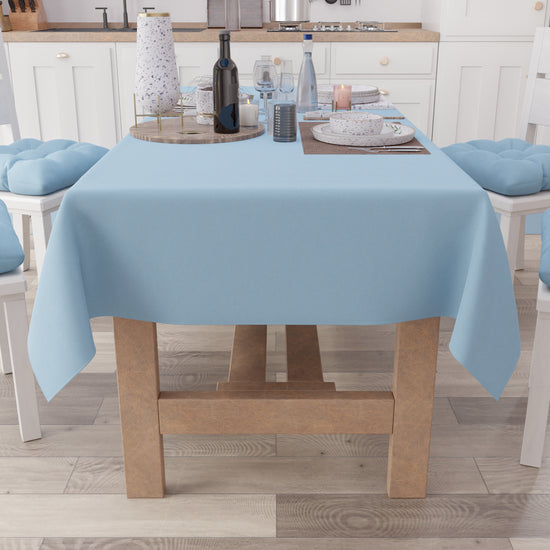 PETTI Tovaglia Da Tavola In Cotone, Tovaglia Tinta Unita Azzurro