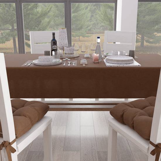 PETTI Tovaglia Da Tavola In Cotone, Tovaglia Tinta Unita Marrone