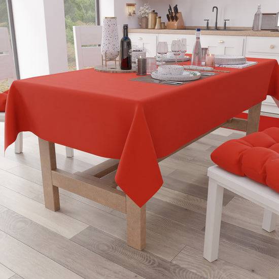 PETTI Tovaglia da Tavola in Cotone, Tovaglia Tinta Unita Rosso