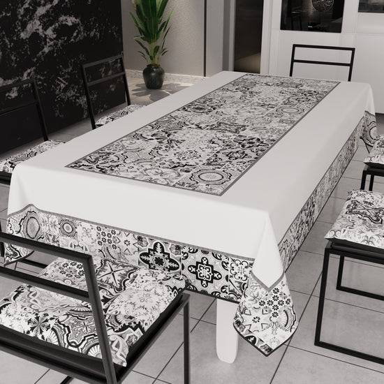 PETTI Tovaglia Da Tavola Moderna, Copritavolo Da Cucina, Vietri 02 Nero