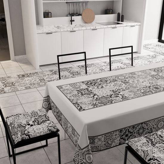 PETTI Tovaglia Da Tavola Moderna, Copritavolo Da Cucina, Vietri 02 Nero