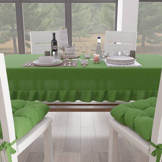 PETTI Tovaglia Da Tavola, Tovaglia Con Volant, Copritavolo Con Volant, Verde