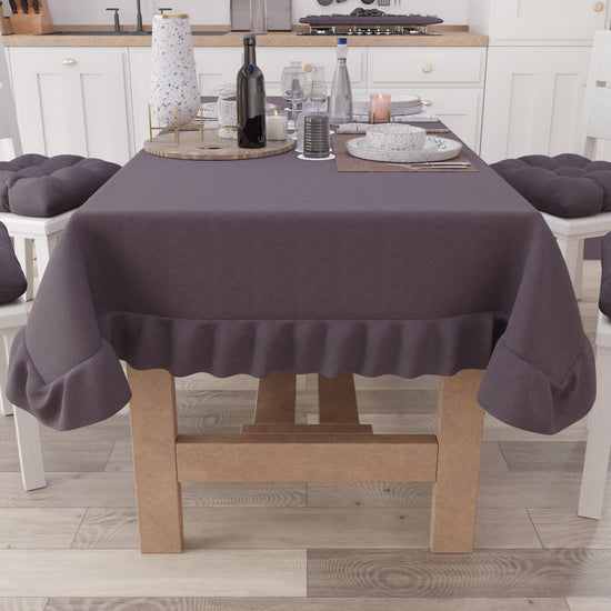 PETTI Tovaglia Da Tavola, Tovaglia Con Volant, Copritavolo Con Volant, Malva