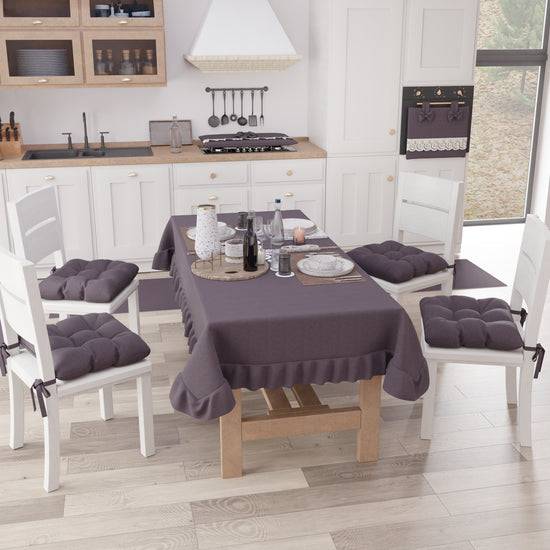 PETTI Tovaglia Da Tavola, Tovaglia Con Volant, Copritavolo Con Volant, Malva