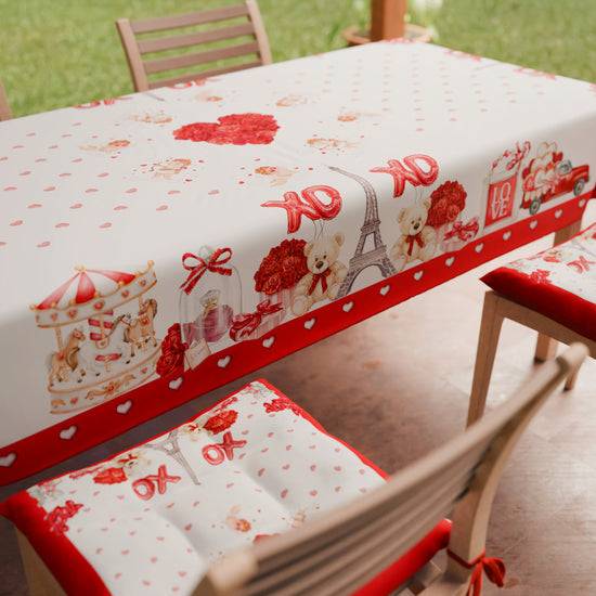 PETTI Tovaglia Di San Valentino Da Tavola Antimacchia, Copritavolo Per San Valentino Da Cucina Amour