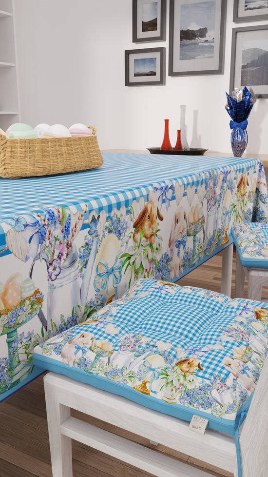 PETTI Tovaglia Pasqua da tavola Antimacchia, Copritavolo Pasqua da Cucina Vichy