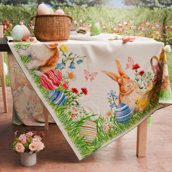 PETTI Tovaglia Pasquale Da Tavola Antimacchia, Copritavolo Pasqua Da Cucina Bunny