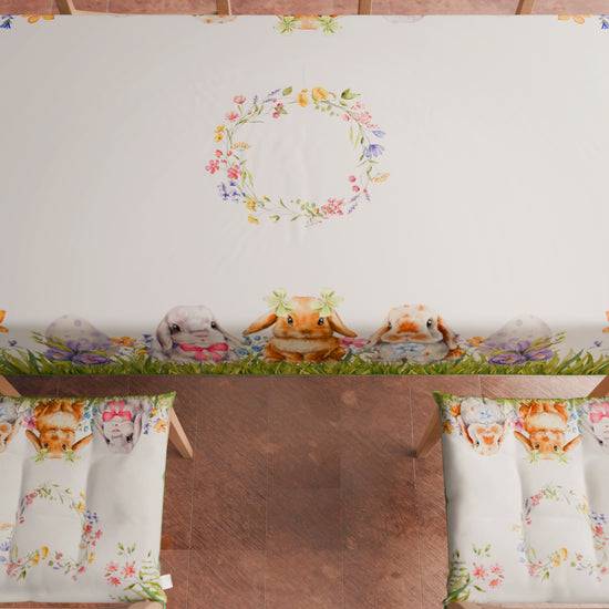 PETTI Tovaglia Pasquale Da Tavola Antimacchia, Copritavolo Pasqua Da Cucina Rabbit