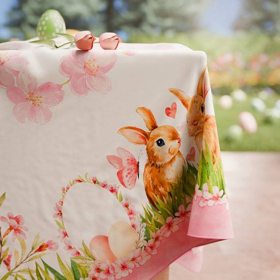 PETTI Tovaglia Pasquale Da Tavola Antimacchia, Copritavolo Pasqua Da Cucina Flora