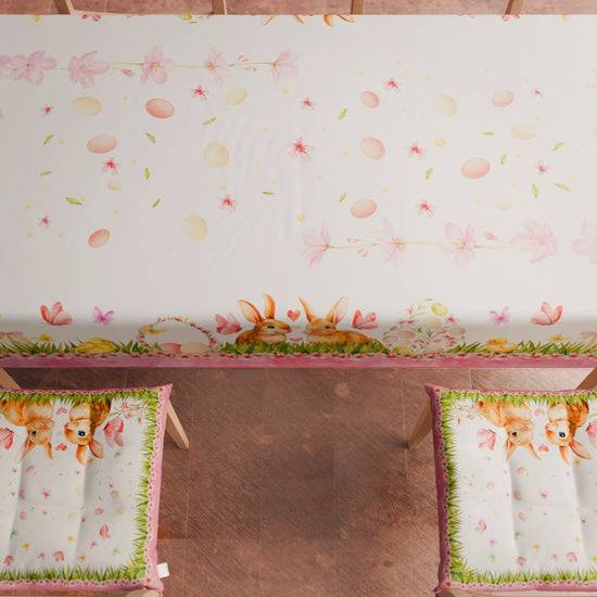 PETTI Tovaglia Pasquale Da Tavola Antimacchia, Copritavolo Pasqua Da Cucina Flora