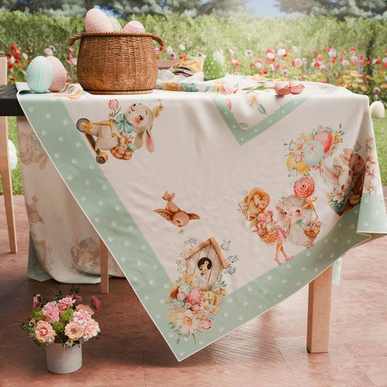 PETTI Tovaglia Pasquale Da Tavola Antimacchia, Copritavolo Pasqua Da Cucina Dolly