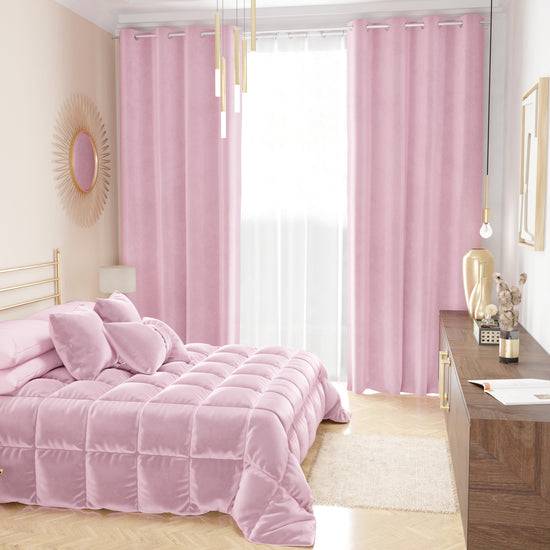 PETTI Trapunta, Trapunta Invernale Double Face In Morbido E Caldo Velluto Rosa