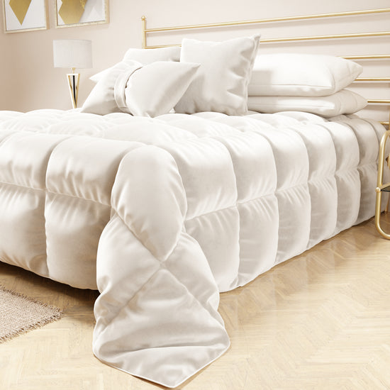 PETTI Trapunta, Trapunta Invernale Double Face In Morbido E Caldo Velluto Bianco