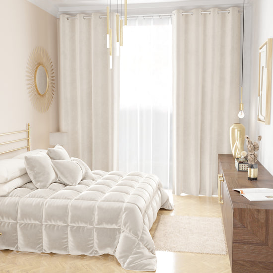 PETTI Trapunta, Trapunta Invernale Double Face In Morbido E Caldo Velluto Bianco