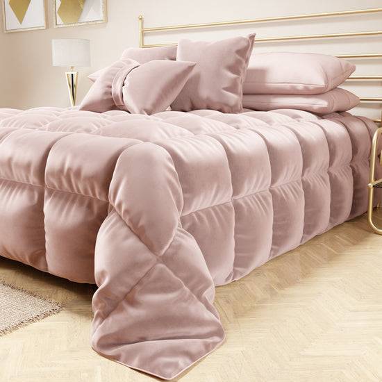 PETTI Trapunta, Trapunta Invernale Double Face In Morbido E Caldo Velluto Cipria