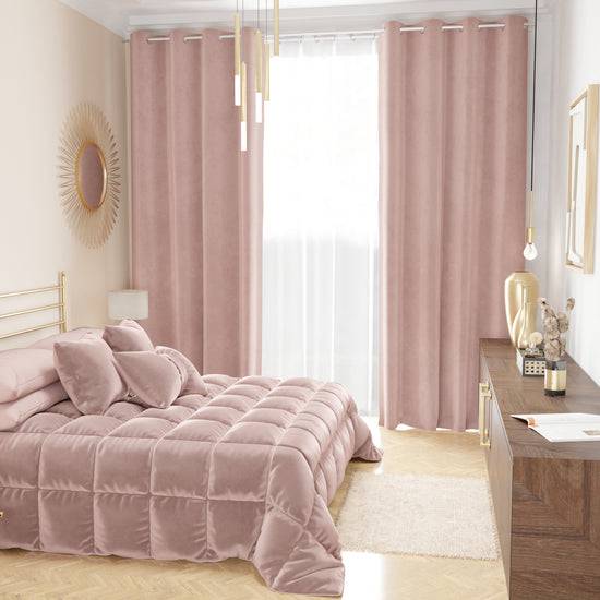 PETTI Trapunta, Trapunta Invernale Double Face In Morbido E Caldo Velluto Cipria