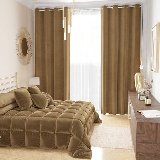 PETTI Trapunta, Trapunta Invernale Double Face In Morbido E Caldo Velluto Tortora