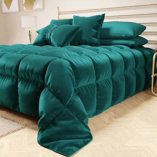 PETTI Trapunta, Trapunta Invernale Double Face In Morbido E Caldo Velluto Ottanio