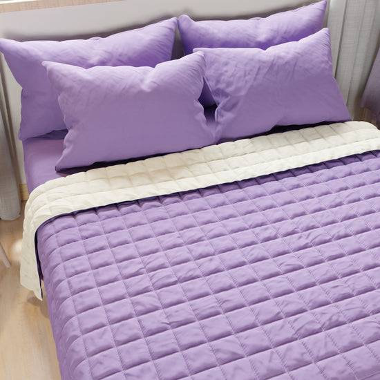 PETTI Trapuntino Copriletto Primaverile Autunnale Double Face Panna Lilla