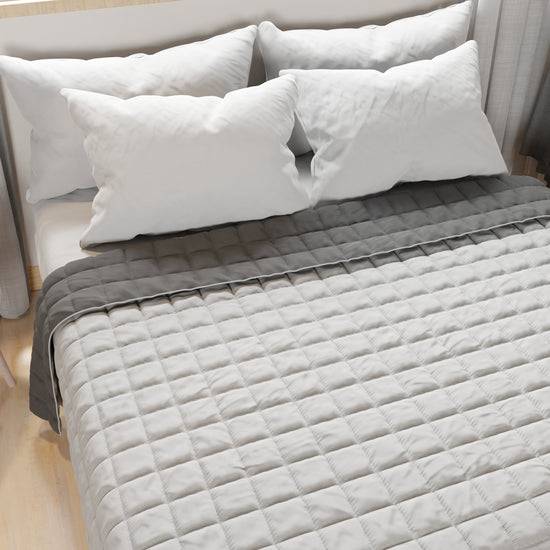 PETTI Trapuntino Copriletto Primaverile Autunnale Double Face Grigio