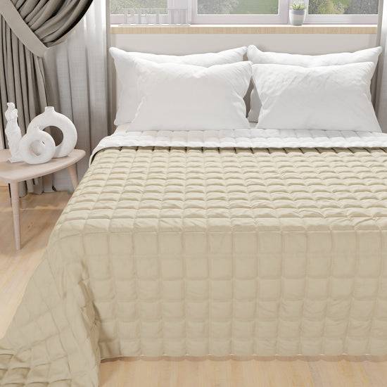 PETTI Trapuntino Copriletto Primaverile Autunnale Double Face Bianco Tortora