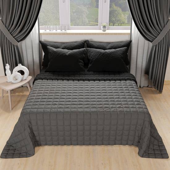 PETTI Trapuntino Copriletto Primaverile Autunnale Double Face Nero