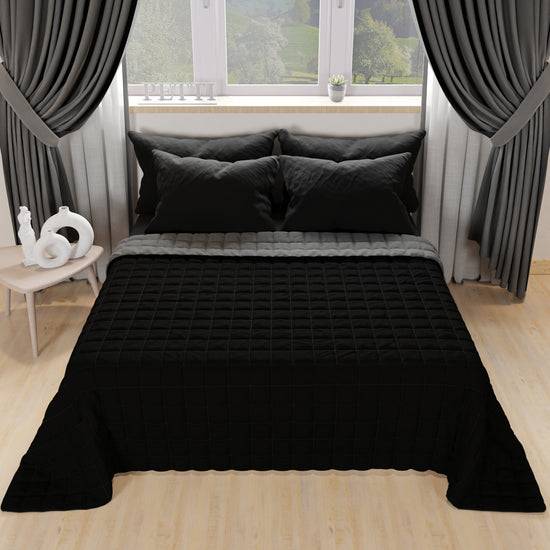 PETTI Trapuntino Copriletto Primaverile Autunnale Double Face Nero