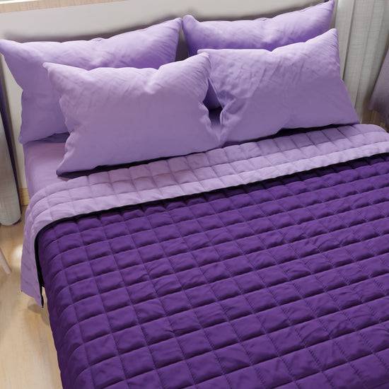 PETTI Trapuntino Copriletto Primaverile Autunnale Double Face Lilla Viola