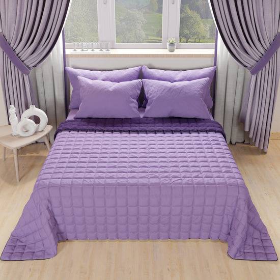 PETTI Trapuntino Copriletto Primaverile Autunnale Double Face Lilla Viola
