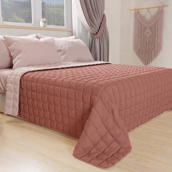 PETTI Trapuntino Copriletto Primaverile Autunnale Double Face Cipria