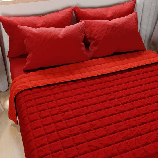 PETTI Trapuntino Copriletto Primaverile Autunnale Double Face Rosso Bordeaux