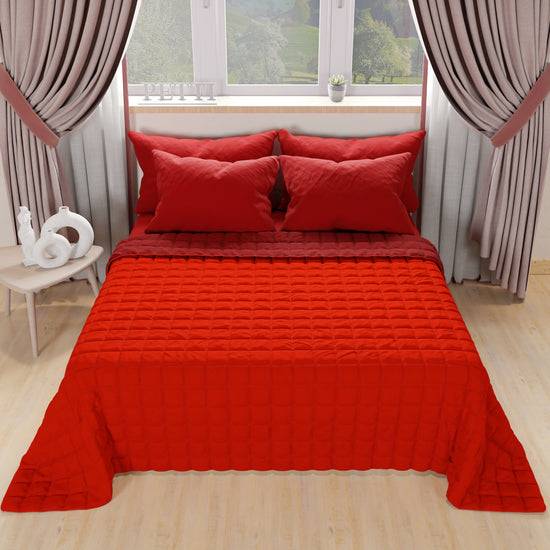 PETTI Trapuntino Copriletto Primaverile Autunnale Double Face Rosso Bordeaux