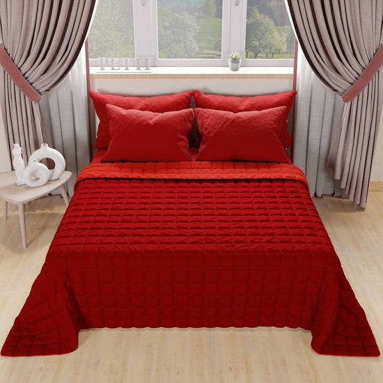 PETTI Trapuntino Copriletto Primaverile Autunnale Double Face Rosso Bordeaux