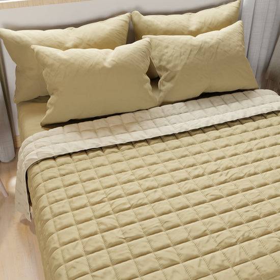 PETTI Trapuntino Copriletto Primaverile Autunnale Double Face Fango Tortora